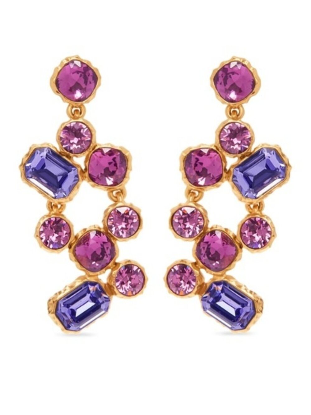 Oscar de la Renta Crystal Scramble drop earrings